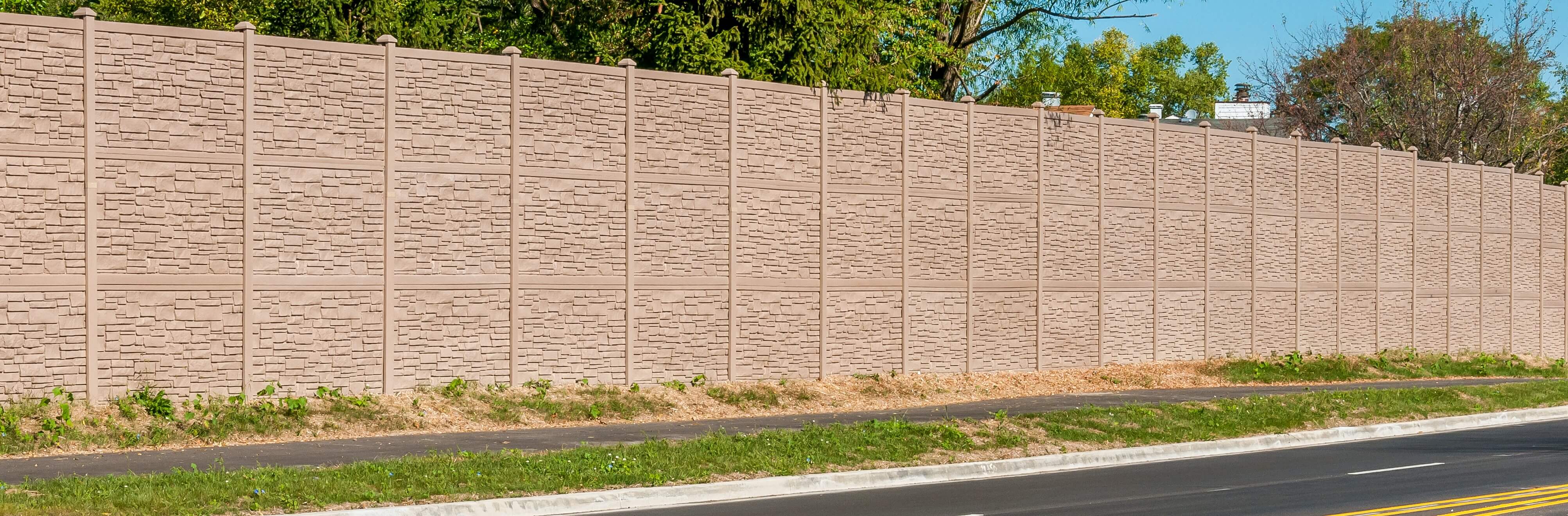 12' Tall Sound Wall - Simulated Stone