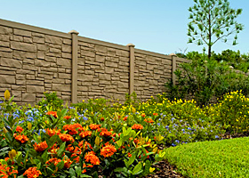 simulated stone fence