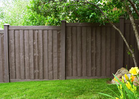 6' Tall Walnut Brown Ashland Privacy Fence