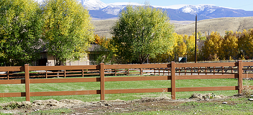 mocha walnut horse fence