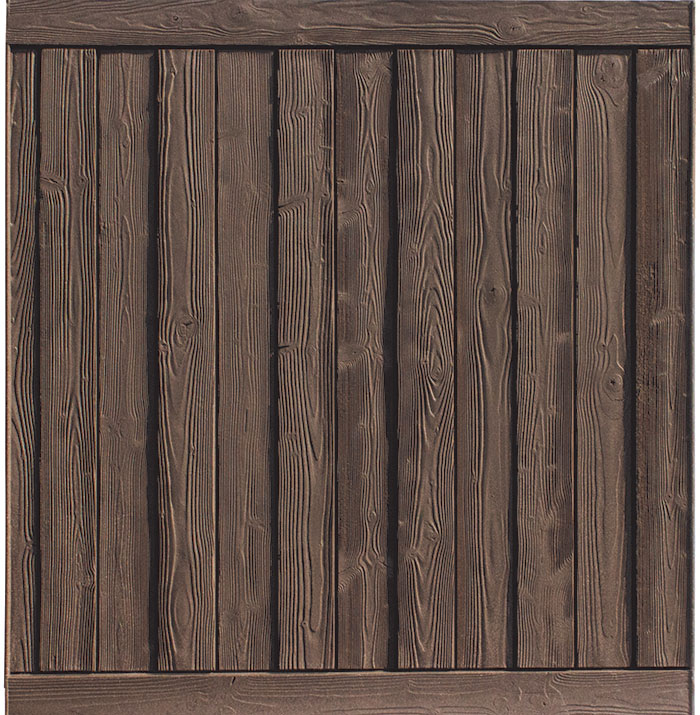 8' tall walnut brown Ashland privacy fence panel