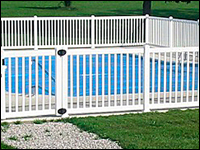 White Vinyl Pool Fence