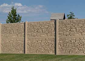 simulated stone fence