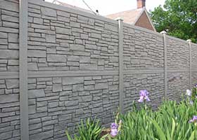 simulated stone fence