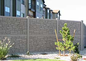 simulated stone fence