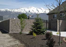 simulated stone fence