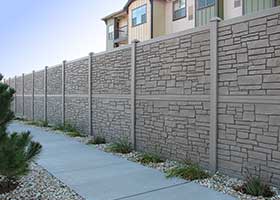 simulated stone fence