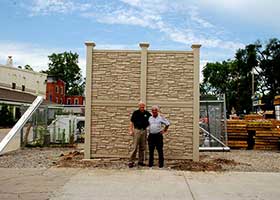 simulated stone fence