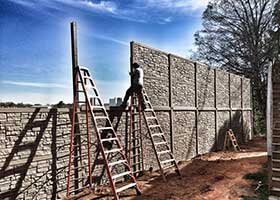 simulated stone fence