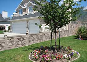 simulated stone fence