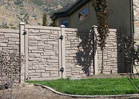 simulated stone fence