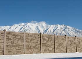 simulated stone fence