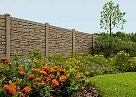 simulated stone fence