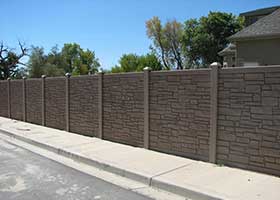 simulated stone fence