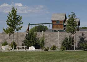 simulated stone fence