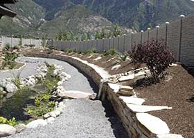 simulated stone fence