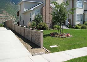 simulated stone fence