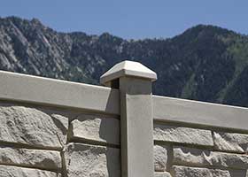 simulated stone fence