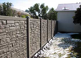 simulated stone fence