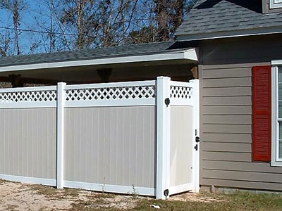 8 foot tall white privacy fence