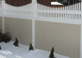 white privacy fence