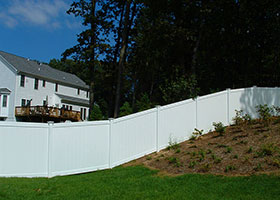 white privacy fence