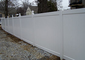 White PVC privacy fence panel