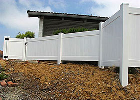 gray vinyl fence