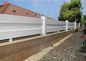 Rainier Privacy Fence white vinyl fencing