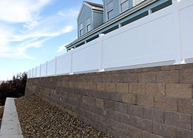 white privacy fence