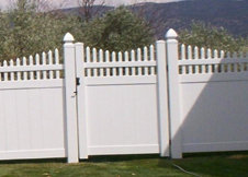 white privacy fence