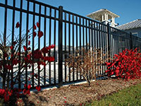 black aluminum fence