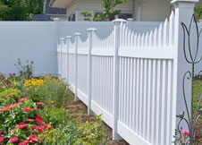 white pvc picket fence