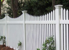 tan vinyl picket fence