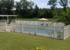 bel air 6' tall white vinyl pool fence