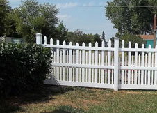 5' Tall white Denver picket fence