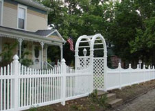 Sacramento tan vinyl picket fence panel