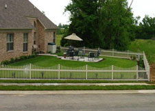 Sacramento white privacy fence