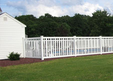 seneca white vinyl pool fence