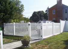 white pvc picket fence