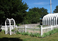 Trenton white privacy fence