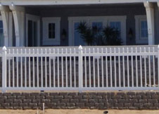 Trenton tan vinyl picket fence