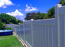 White Florida pool fence