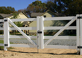 white horse fence