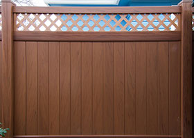 7 foot tall mocha walnut privacy fence