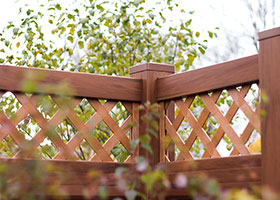 4 foot tall mocha walnut privacy fence