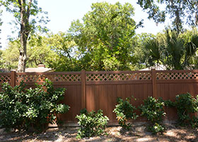 6 foot tall mocha walnut privacy fence