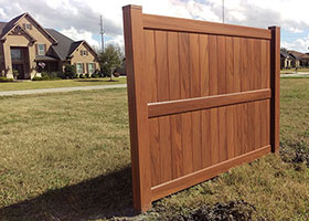 8 foot tall wood grain privacy fence