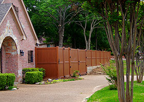 mocha walnut privacy fence
