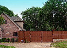 mocha walnut privacy fence vinyl